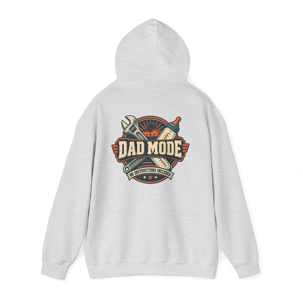 Dad Mode Hoodie — New Dad / Fatherhood Gift Pullover (Baby Bottle & Wrench Graphic)