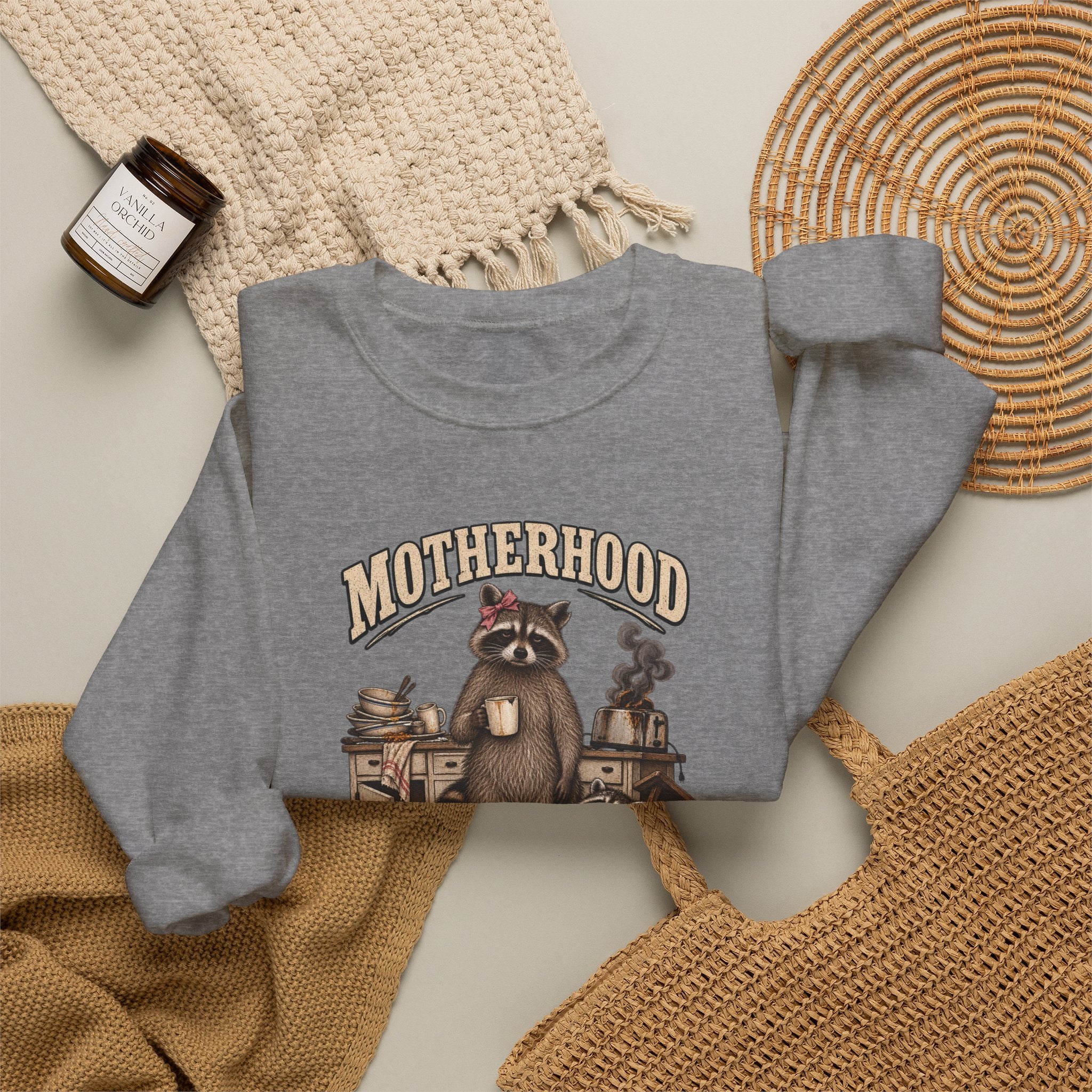 Motherhood Is Beautiful Crewneck Sweatshirt Brandy