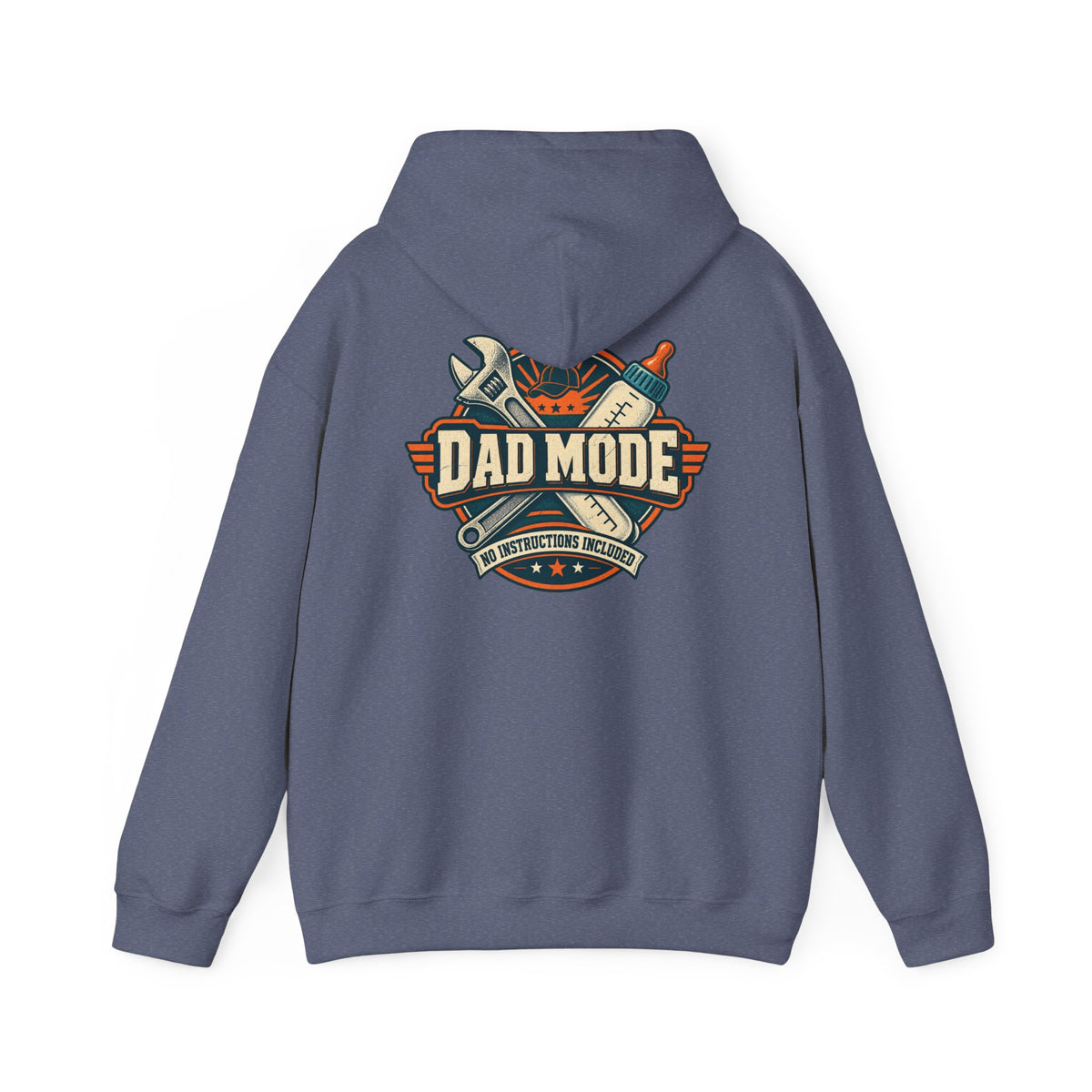 Dad Mode Hoodie — New Dad / Fatherhood Gift Pullover (Baby Bottle & Wrench Graphic)