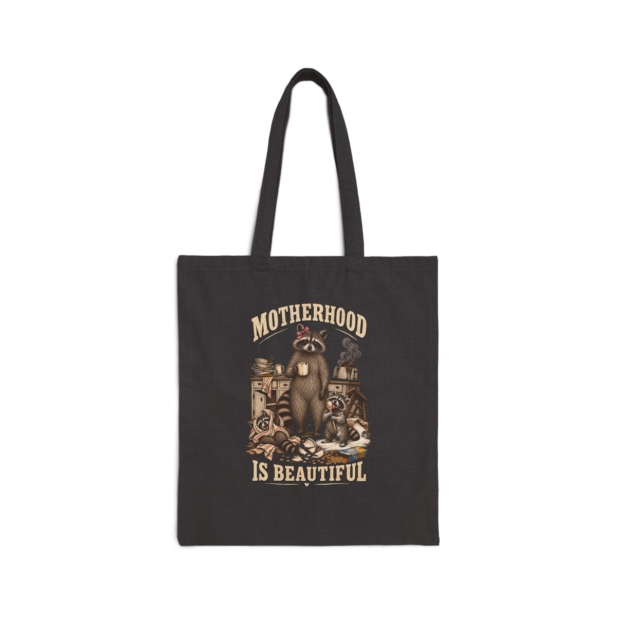 Motherhood Is Beautiful Canvas Tote Bag Brandy