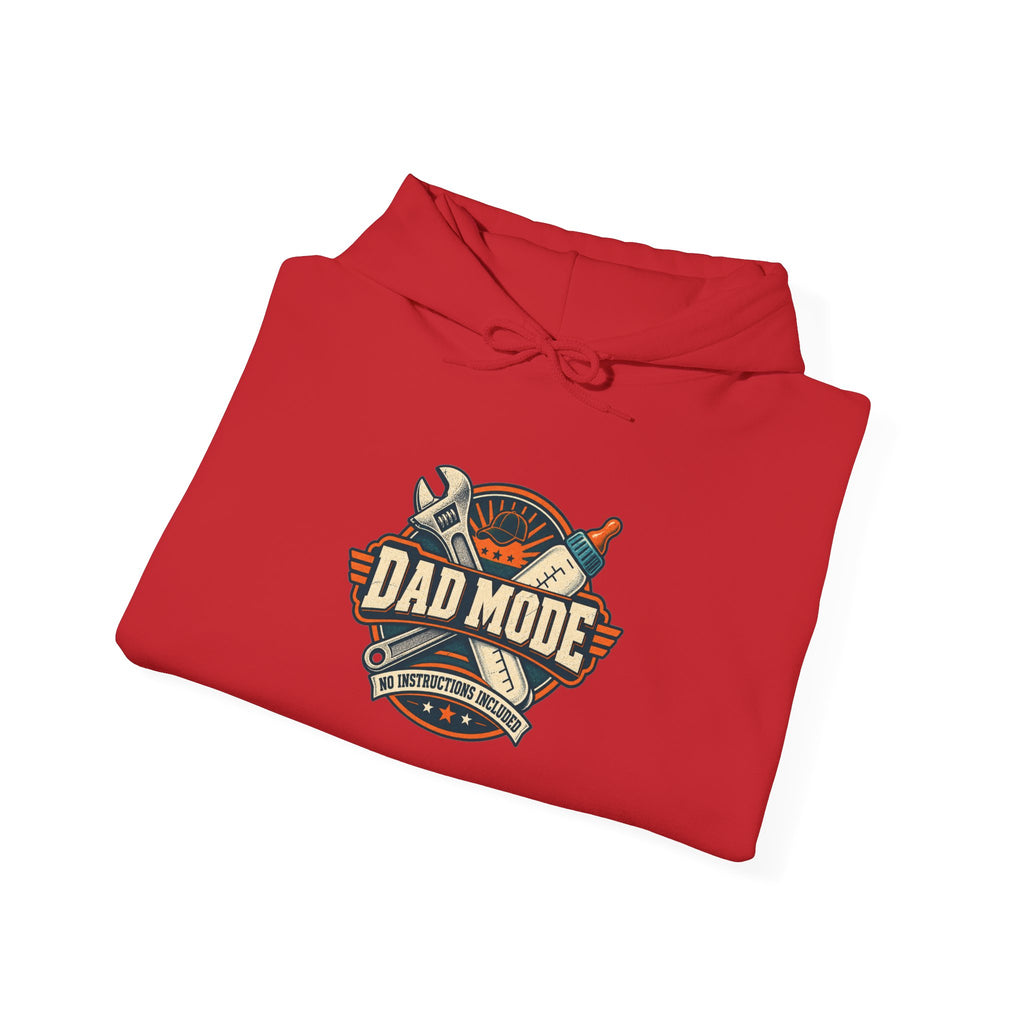 Dad Mode Hoodie — New Dad / Fatherhood Gift Pullover (Baby Bottle & Wrench Graphic)