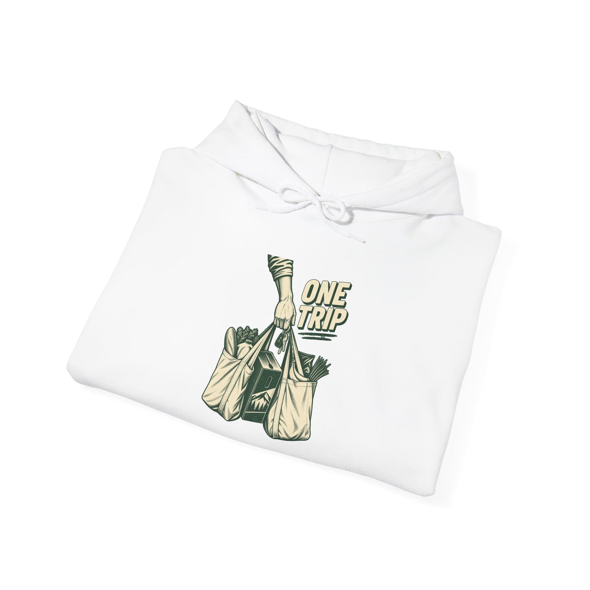 Trip Grocery Tote Hoodie - Vintage Market Bag Graphic Sweatshirt