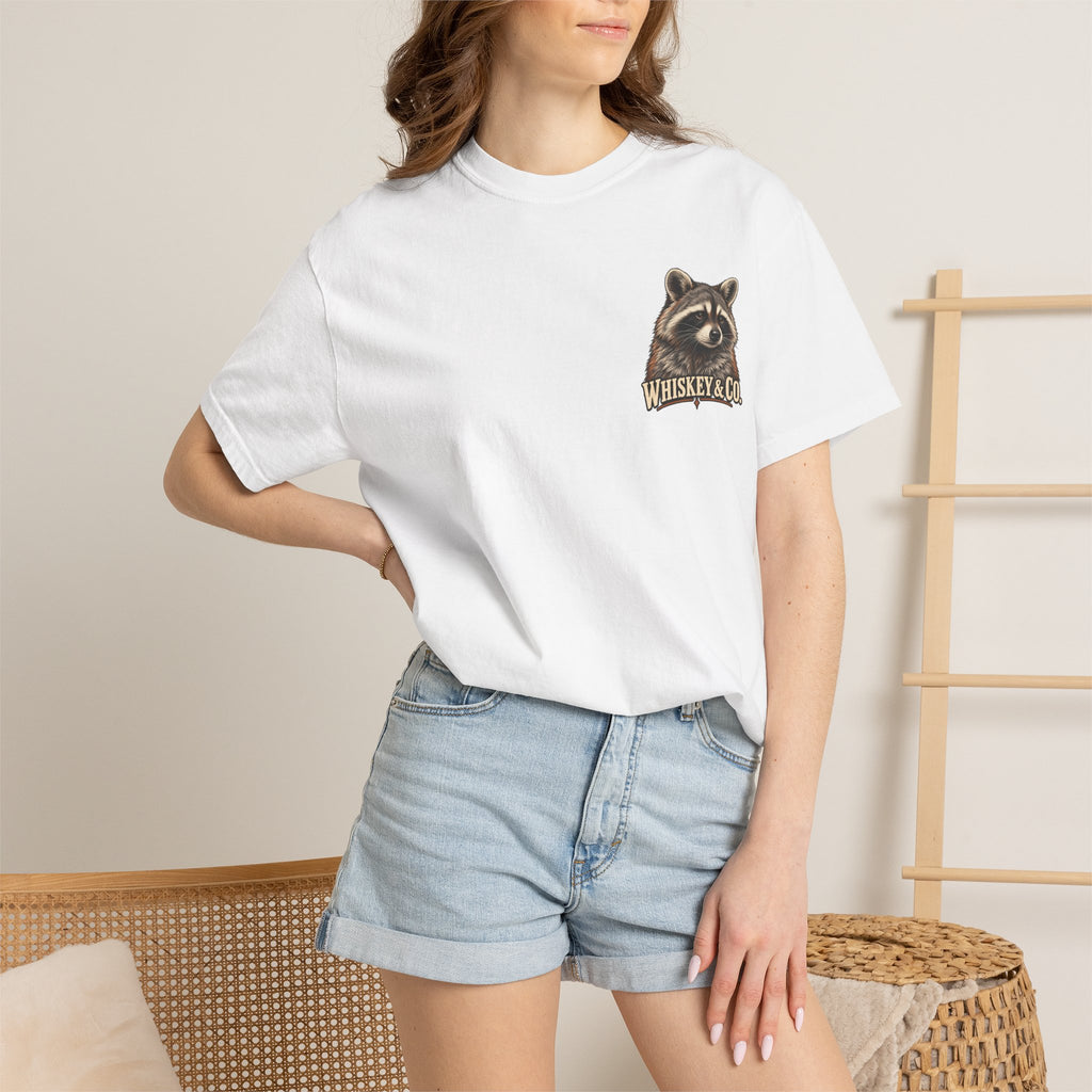 Raccoon Pool Party T-Shirt — Whiskey