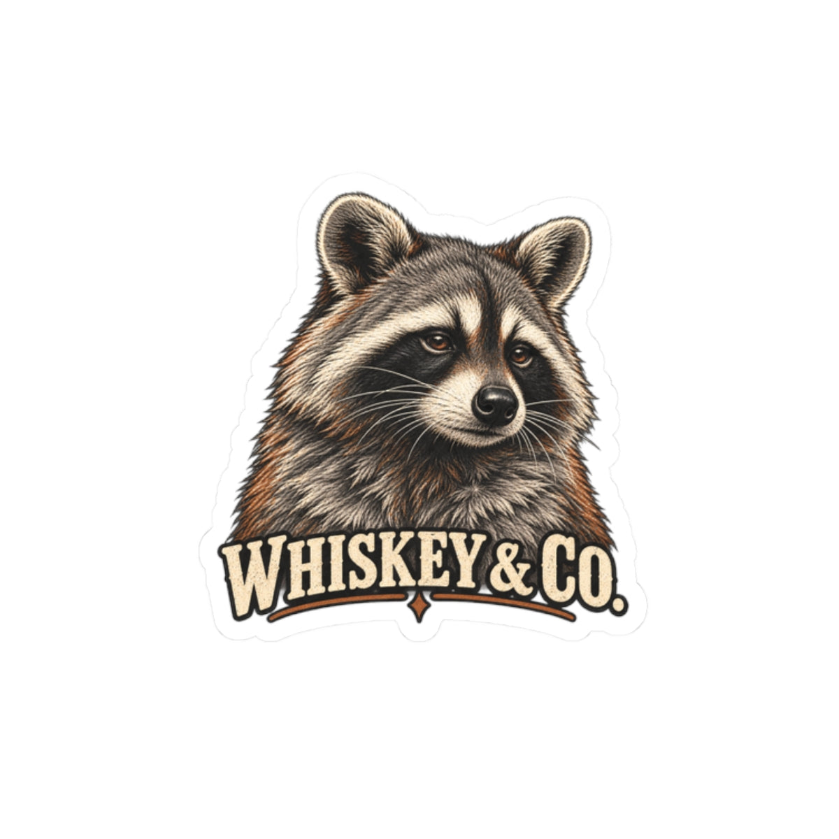 Whiskey & Co. Raccoon Sticker - Whiskey