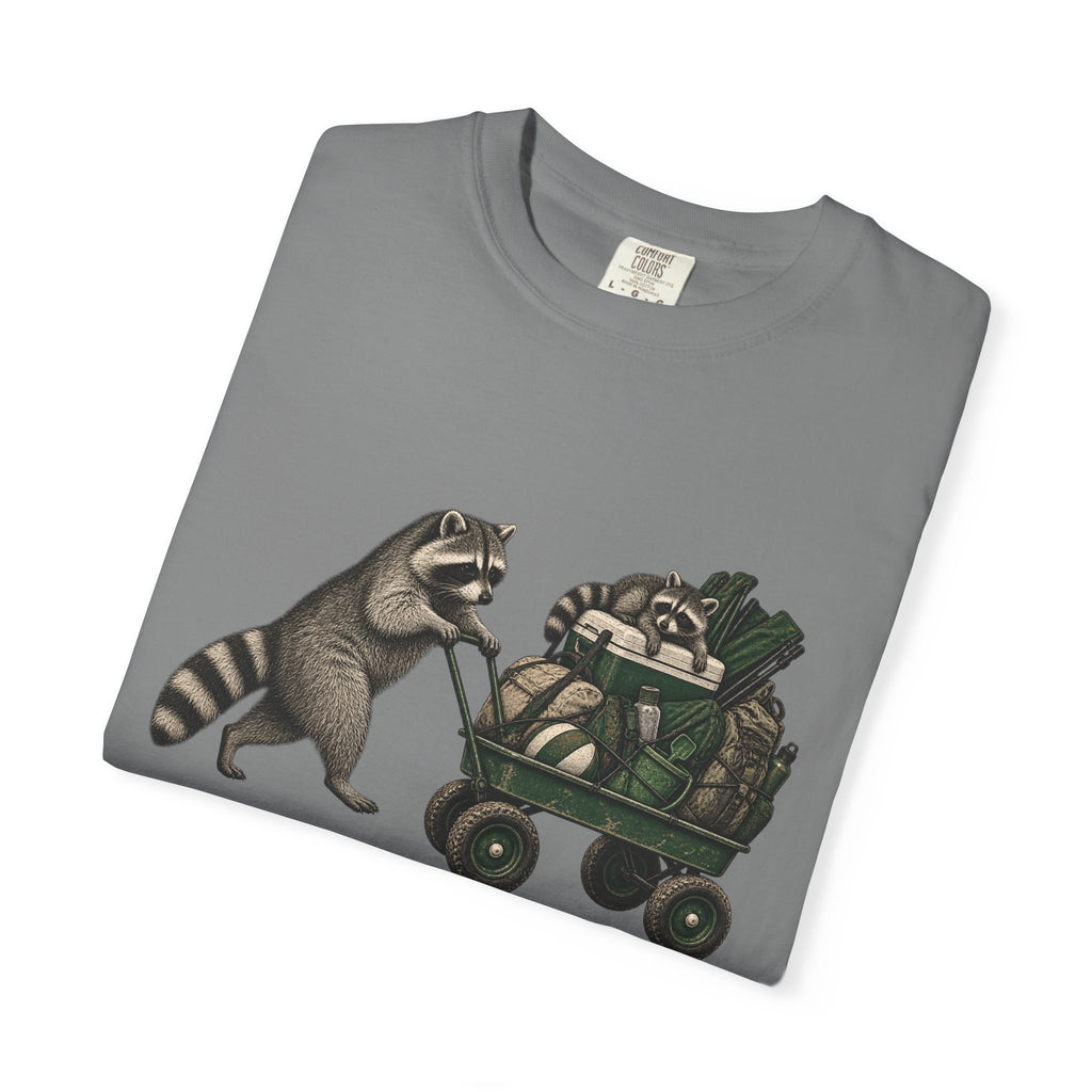 Raccoon Wagon T-Shirt – Cute Raccoon Pulling Wagon Graphic Tee