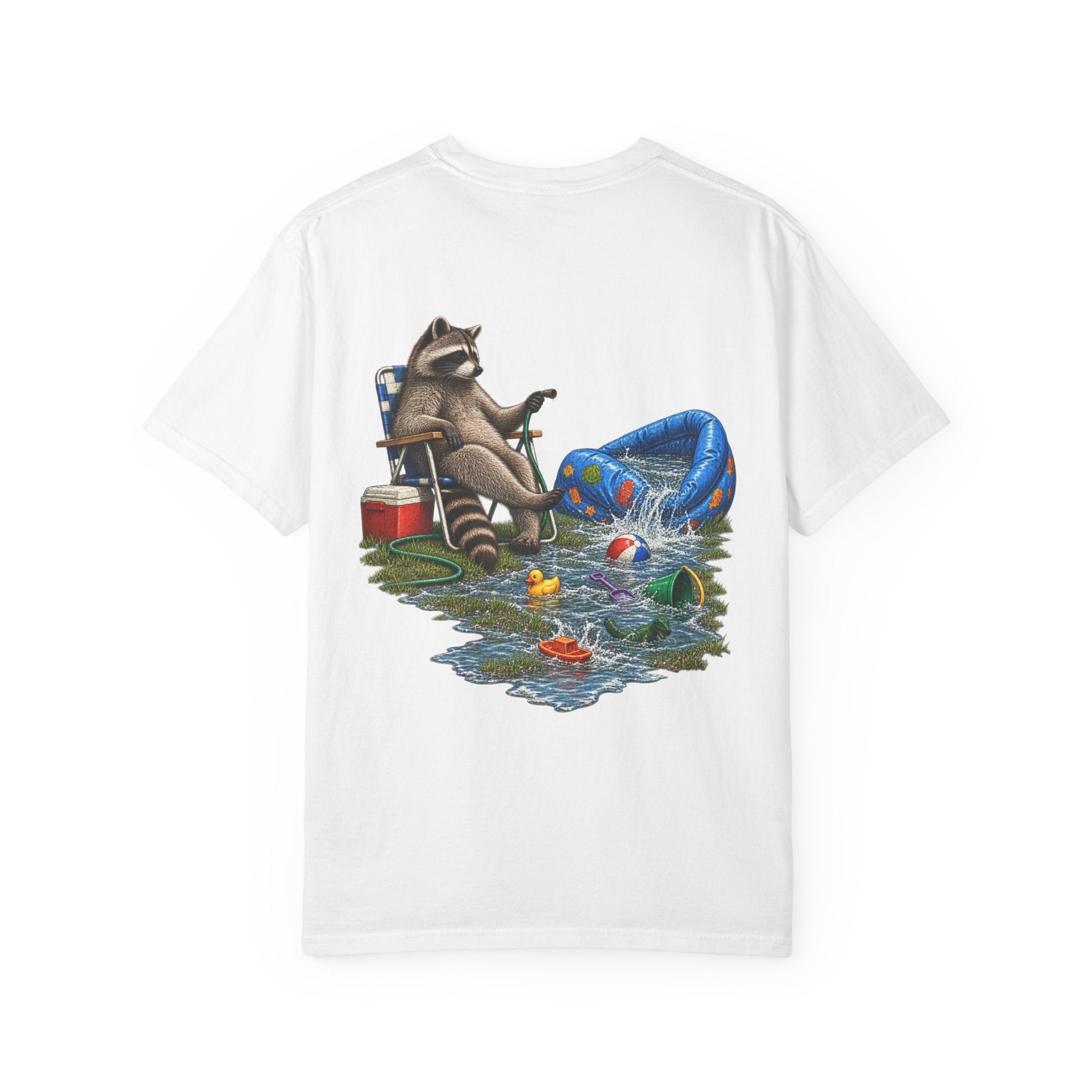 Raccoon Pool Party T-Shirt — Whiskey