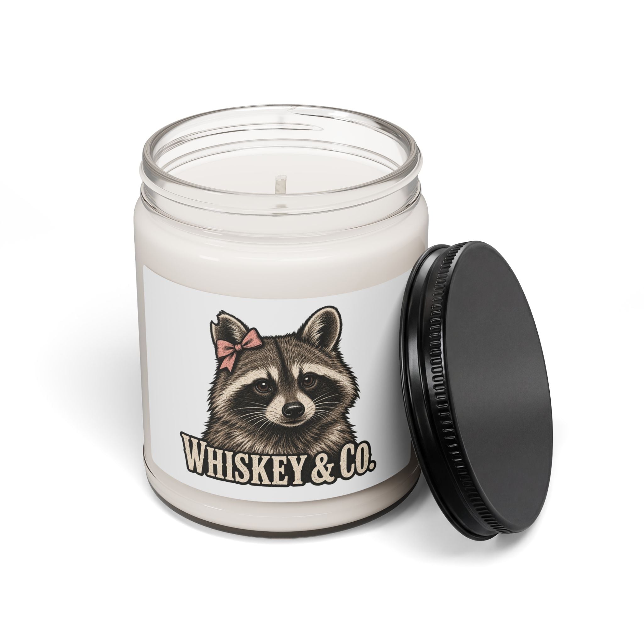 Whiskey & Co. Raccoon Scented Soy Candle — 9oz Jar