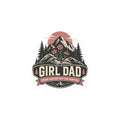 Girl Dad Sticker — Retro Mountain 'Tough Enough for Tea Parties' Kiss-Cut Vinyl