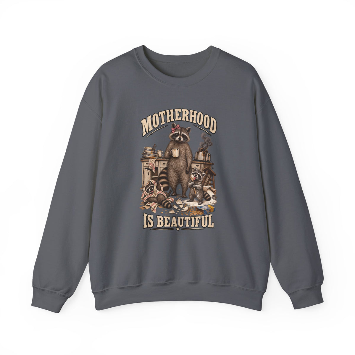 Motherhood Is Beautiful Crewneck Sweatshirt Brandy