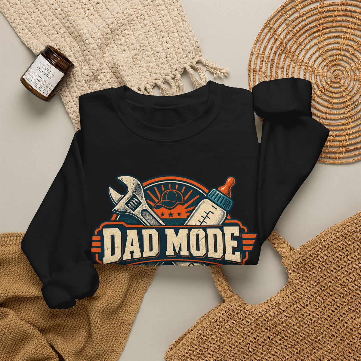 Dad Mode Crewneck Sweatshirt — Retro Tools Father’s Day Pullover