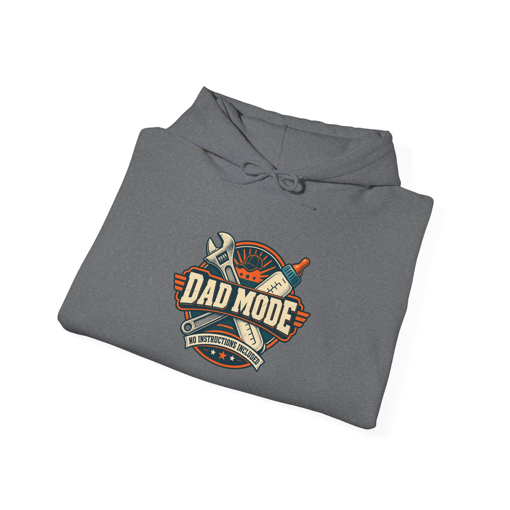 Dad Mode Hoodie — New Dad / Fatherhood Gift Pullover (Baby Bottle & Wrench Graphic)