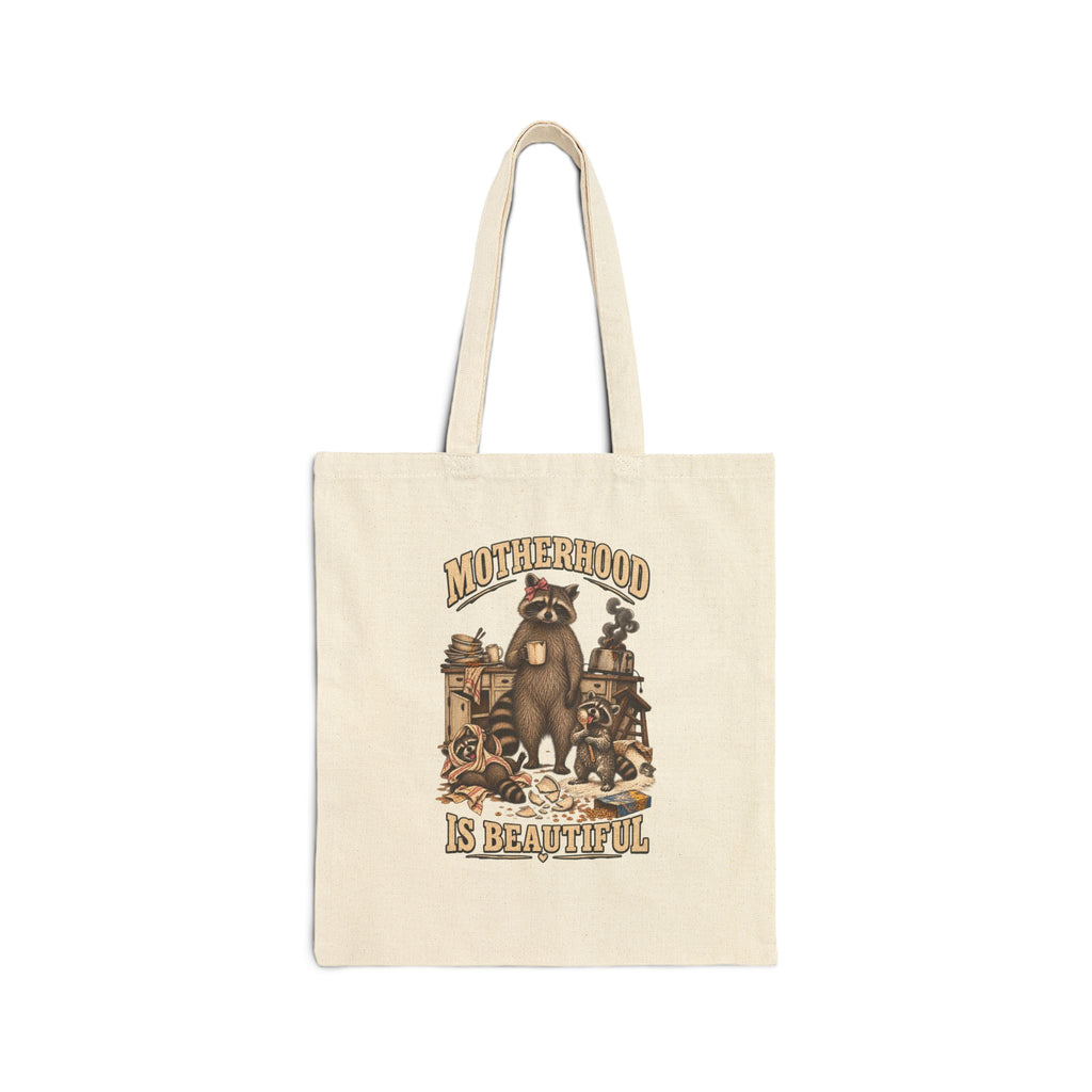 Motherhood Is Beautiful Canvas Tote Bag Brandy