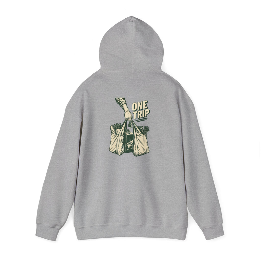 Trip Grocery Tote Hoodie - Vintage Market Bag Graphic Sweatshirt