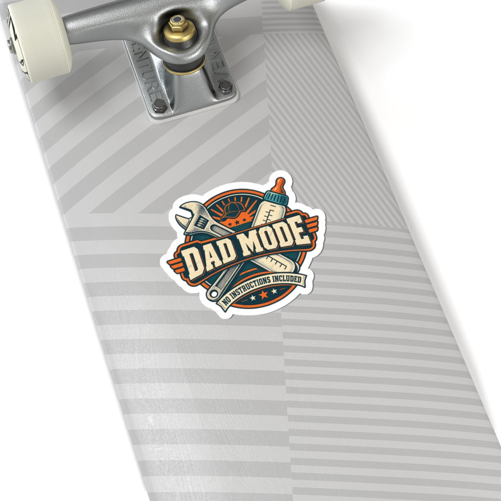 Dad Mode Kiss-Cut Sticker — 'No Instructions Included' Vintage Dad Tools Design