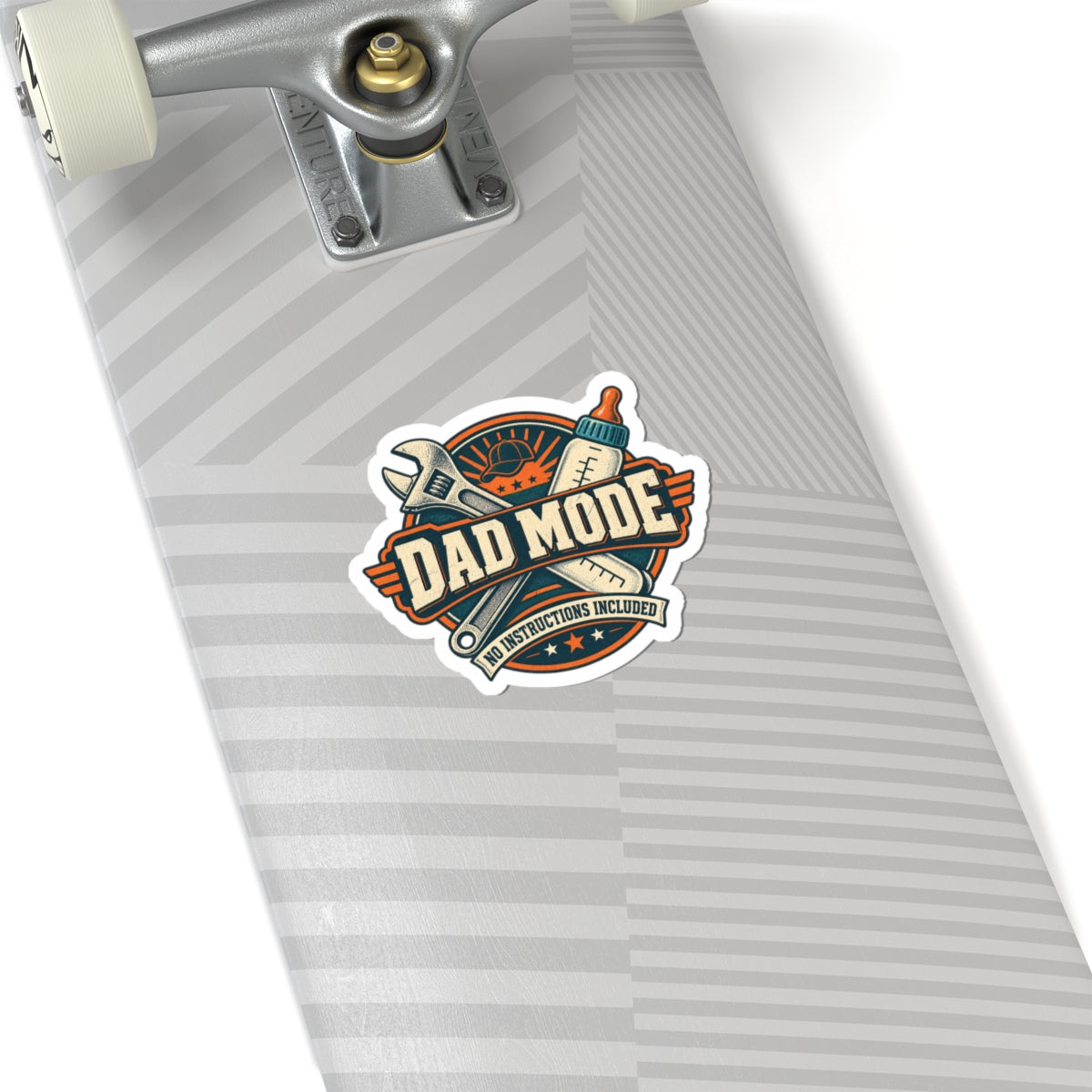 Dad Mode Kiss-Cut Sticker — 'No Instructions Included' Vintage Dad Tools Design