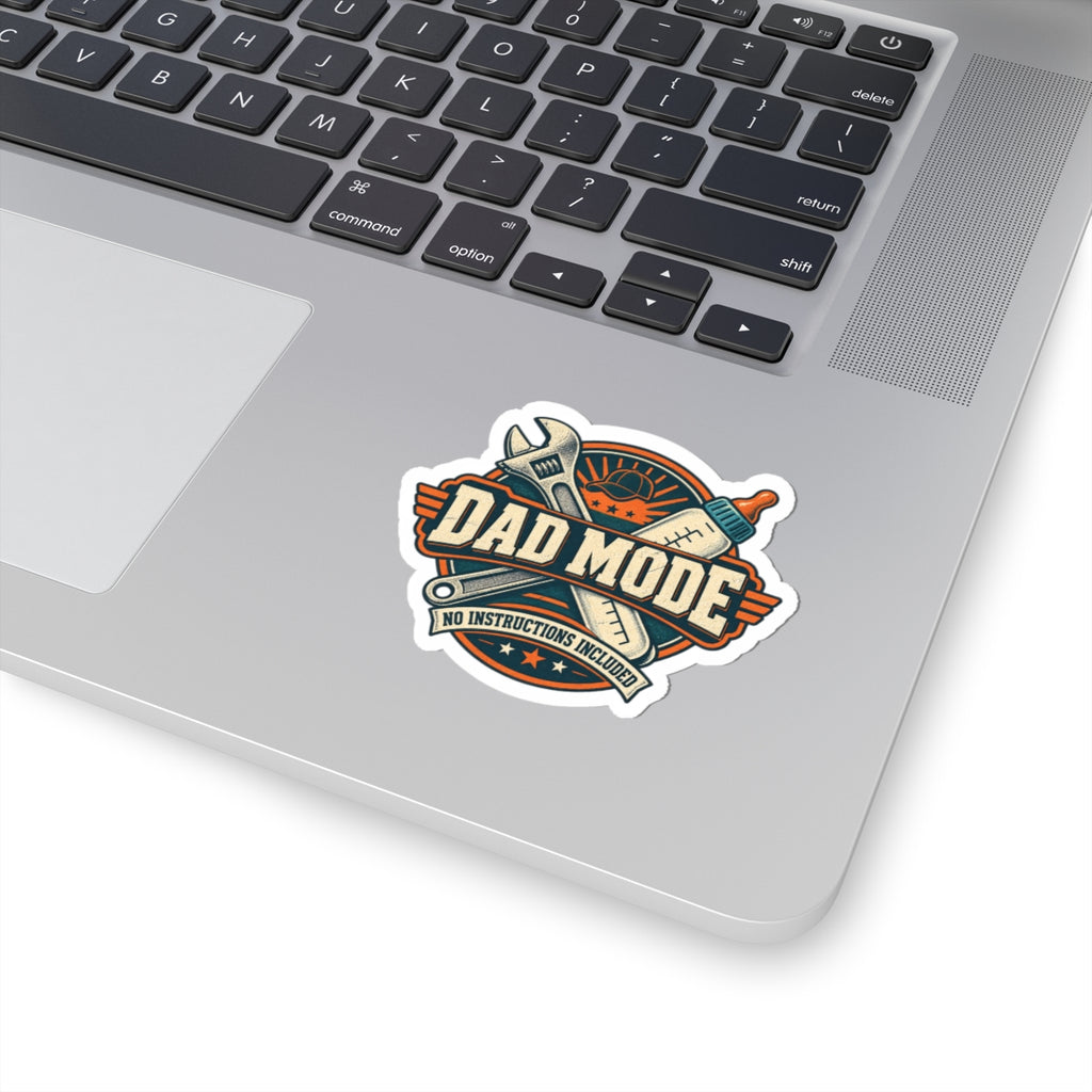 Dad Mode Kiss-Cut Sticker — 'No Instructions Included' Vintage Dad Tools Design