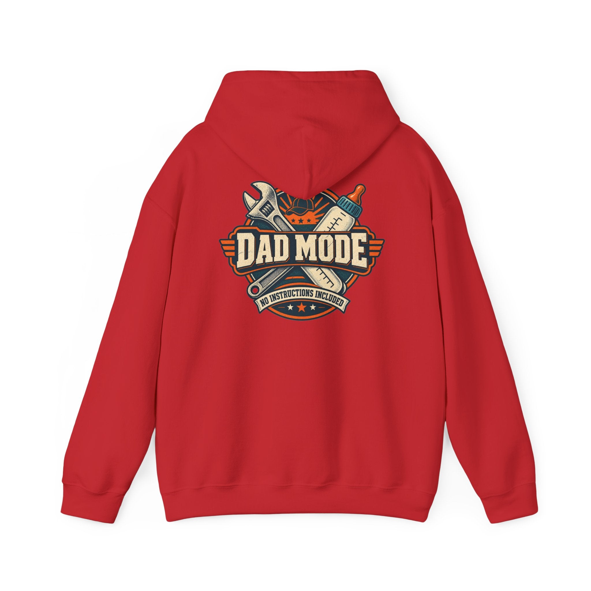 Dad Mode Hoodie — New Dad / Fatherhood Gift Pullover (Baby Bottle & Wrench Graphic)