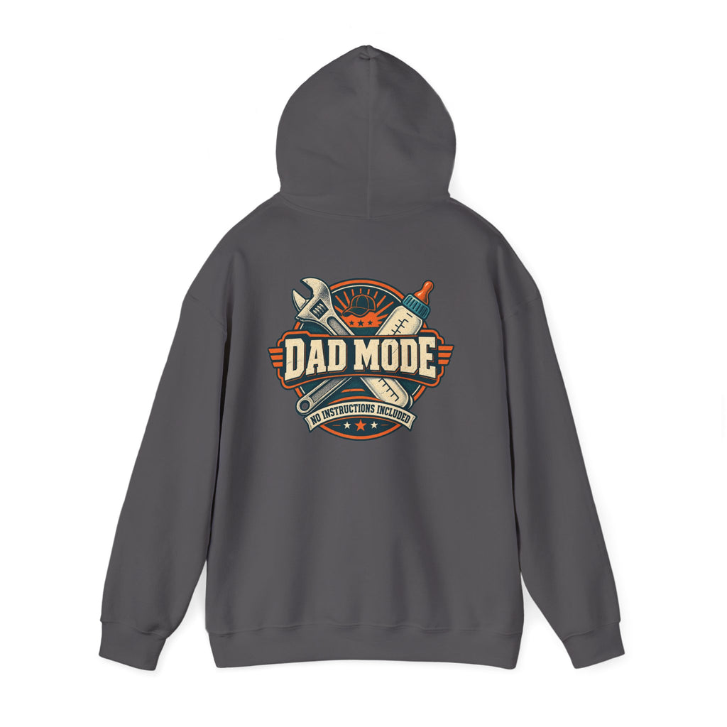 Dad Mode Hoodie — New Dad / Fatherhood Gift Pullover (Baby Bottle & Wrench Graphic)