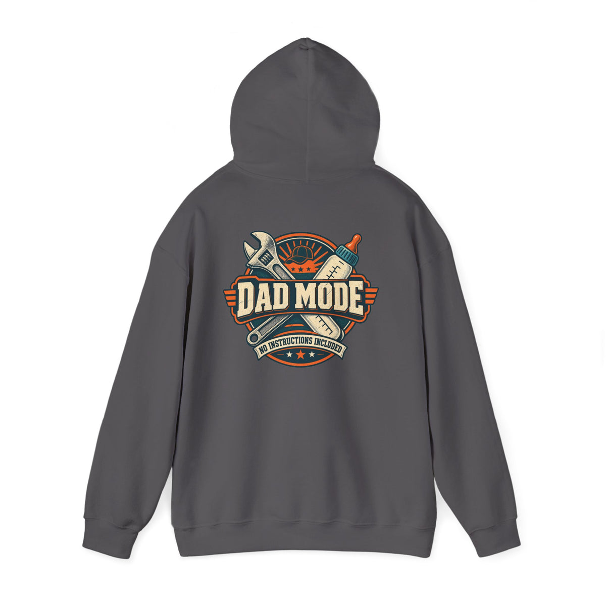 Dad Mode Hoodie — New Dad / Fatherhood Gift Pullover (Baby Bottle & Wrench Graphic)