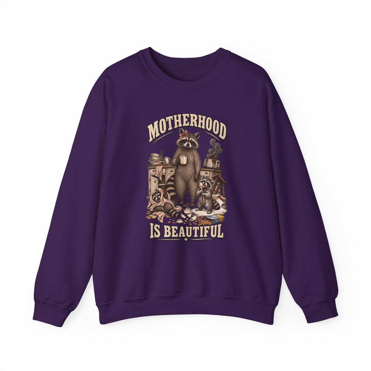 Motherhood Is Beautiful Crewneck Sweatshirt Brandy