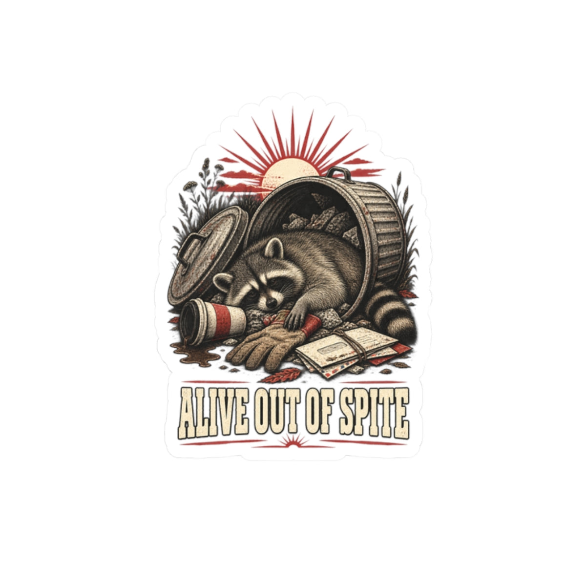 Vintage Sticker — "Alive Out of Spite" Kiss-Cut Decal