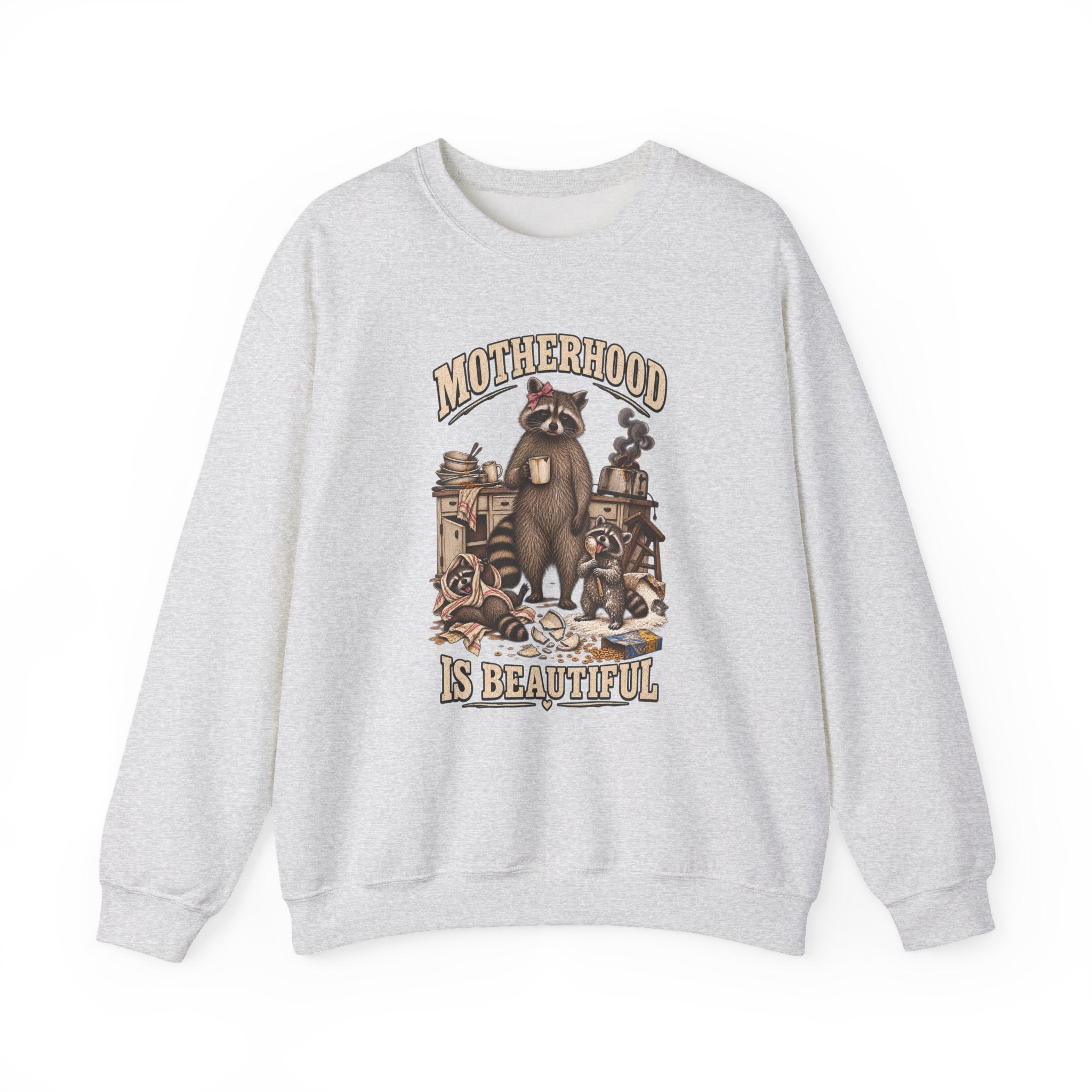 Motherhood Is Beautiful Crewneck Sweatshirt Brandy
