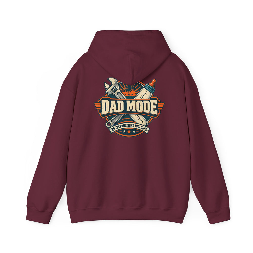 Dad Mode Hoodie — New Dad / Fatherhood Gift Pullover (Baby Bottle & Wrench Graphic)