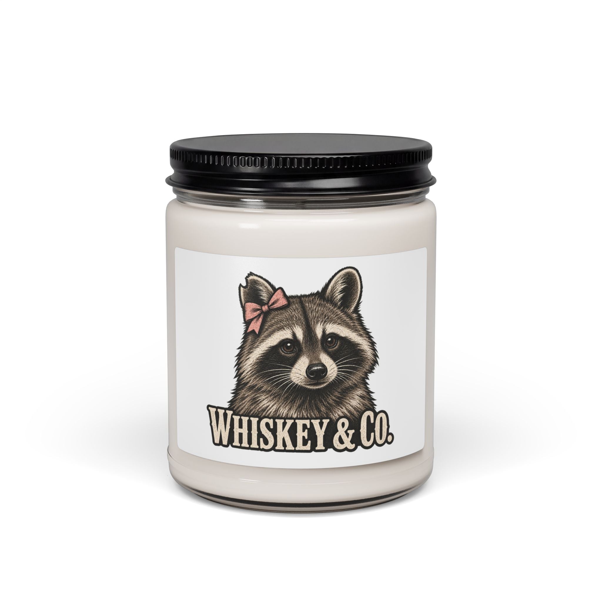 Whiskey & Co. Raccoon Scented Soy Candle — 9oz Jar
