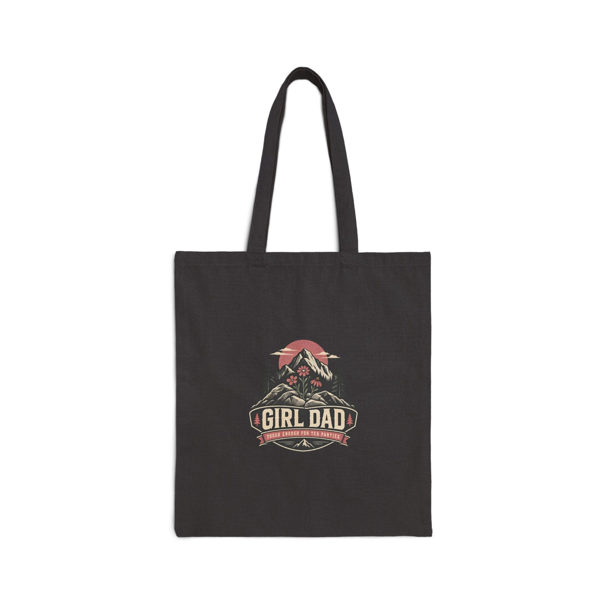 Girl Dad Canvas Tote Bag — Rustic Mountain Dad Gift for Fathers