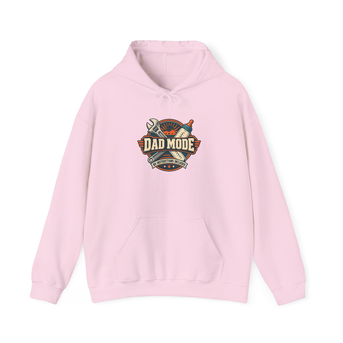 Dad Mode Hoodie — New Dad / Fatherhood Gift Pullover (Baby Bottle & Wrench Graphic)