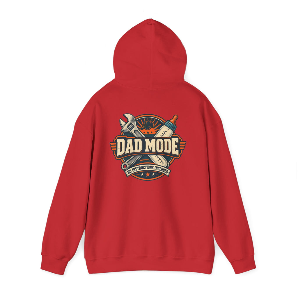 Dad Mode Hoodie — New Dad / Fatherhood Gift Pullover (Baby Bottle & Wrench Graphic)