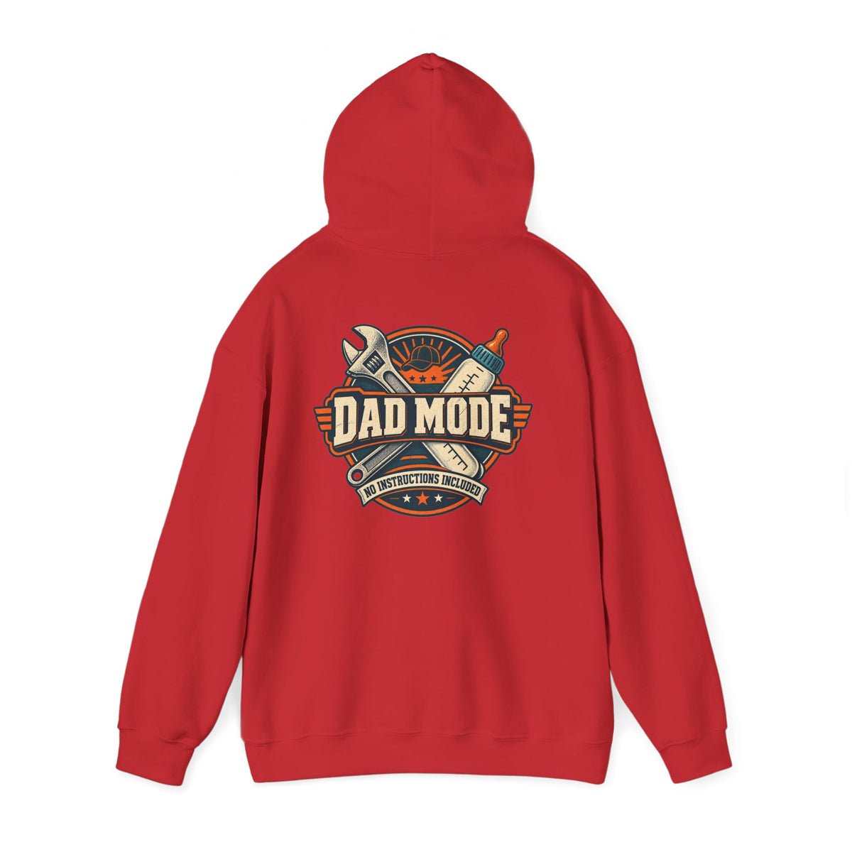 Dad Mode Hoodie — New Dad / Fatherhood Gift Pullover (Baby Bottle & Wrench Graphic)