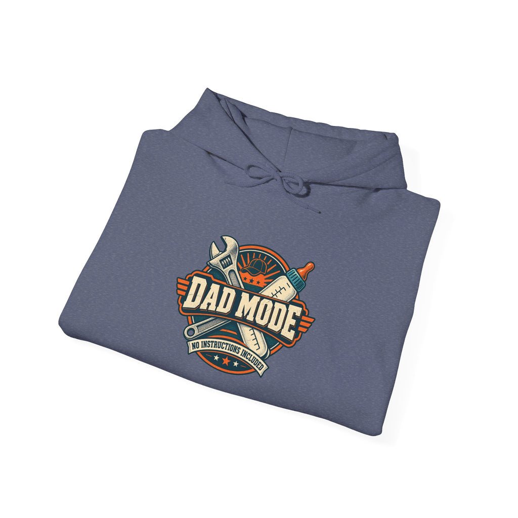Dad Mode Hoodie — New Dad / Fatherhood Gift Pullover (Baby Bottle & Wrench Graphic)